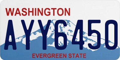 WA license plate AYY6450