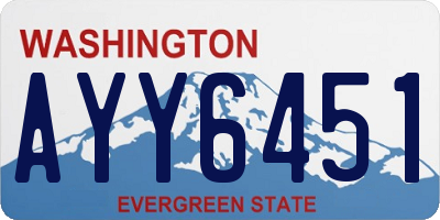 WA license plate AYY6451