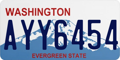 WA license plate AYY6454