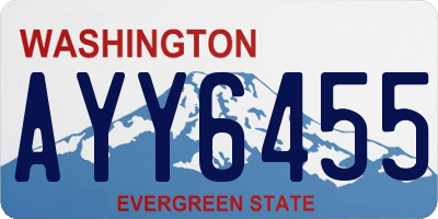 WA license plate AYY6455