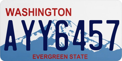 WA license plate AYY6457