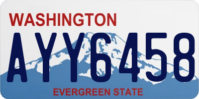 WA license plate AYY6458