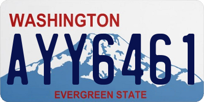 WA license plate AYY6461