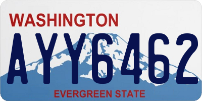 WA license plate AYY6462