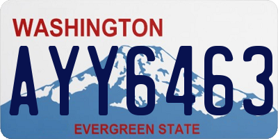 WA license plate AYY6463