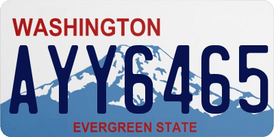 WA license plate AYY6465