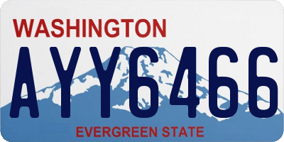 WA license plate AYY6466