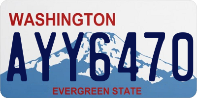 WA license plate AYY6470