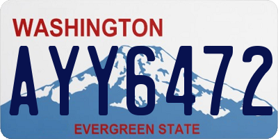 WA license plate AYY6472