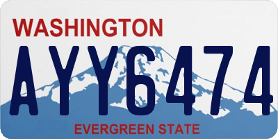 WA license plate AYY6474