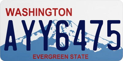 WA license plate AYY6475