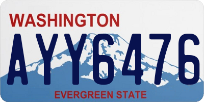 WA license plate AYY6476