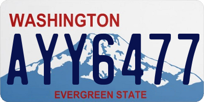 WA license plate AYY6477