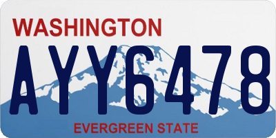 WA license plate AYY6478