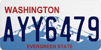 WA license plate AYY6479