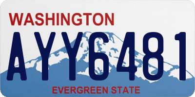 WA license plate AYY6481