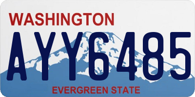 WA license plate AYY6485