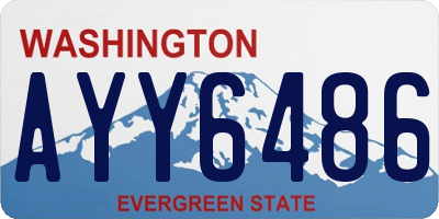 WA license plate AYY6486