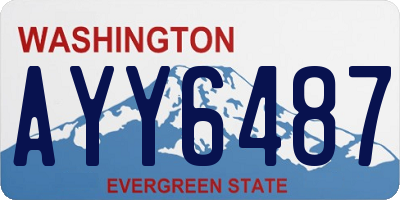 WA license plate AYY6487