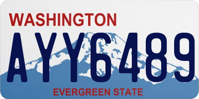 WA license plate AYY6489