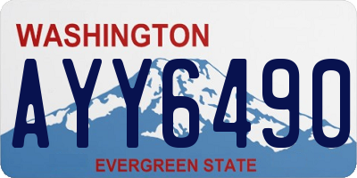 WA license plate AYY6490