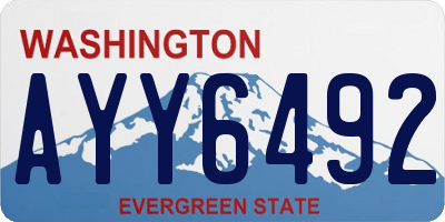 WA license plate AYY6492