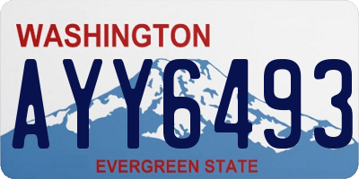 WA license plate AYY6493