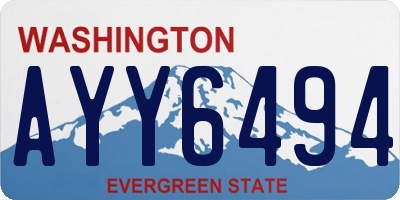 WA license plate AYY6494