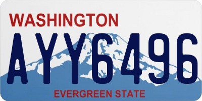 WA license plate AYY6496