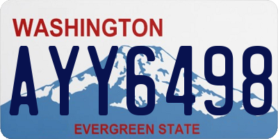 WA license plate AYY6498