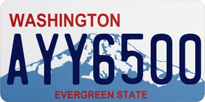 WA license plate AYY6500