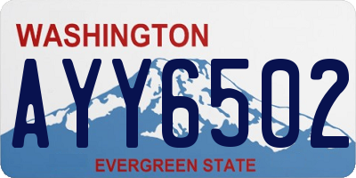 WA license plate AYY6502