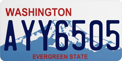 WA license plate AYY6505