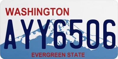 WA license plate AYY6506