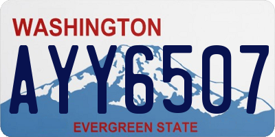 WA license plate AYY6507