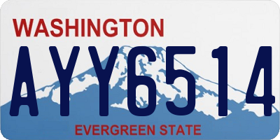 WA license plate AYY6514