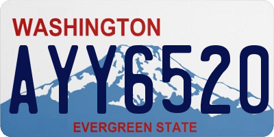 WA license plate AYY6520