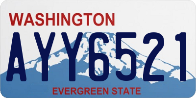 WA license plate AYY6521