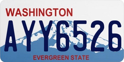 WA license plate AYY6526