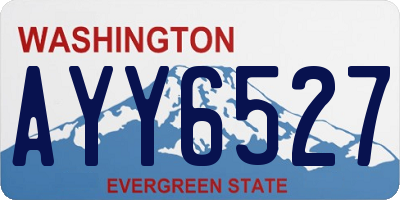 WA license plate AYY6527