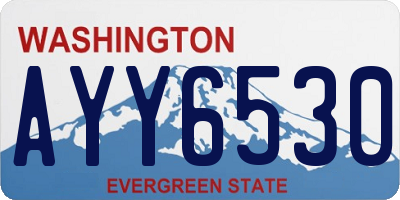 WA license plate AYY6530