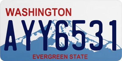 WA license plate AYY6531