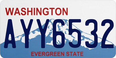 WA license plate AYY6532