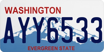 WA license plate AYY6533