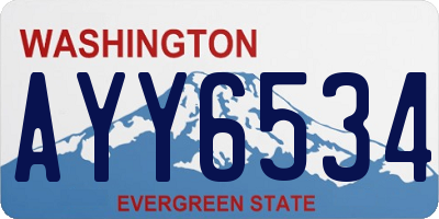 WA license plate AYY6534