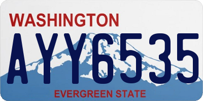 WA license plate AYY6535