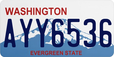 WA license plate AYY6536