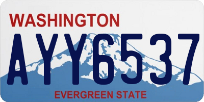 WA license plate AYY6537