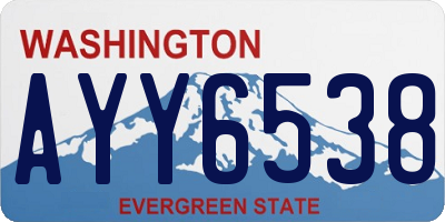 WA license plate AYY6538