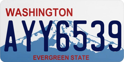 WA license plate AYY6539